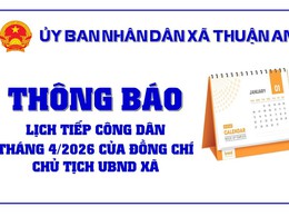 Thông báo lịch tiếp công dân Quý II/2026 của đồng chí Chủ tịch UBND