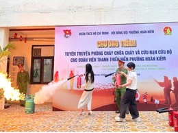 Tuyên truyền, trải nghiệm kỹ năng phòng cháy, chữa cháy và cứu nạn, cứu hộ cho học sinh Trường THCS Thanh Quan