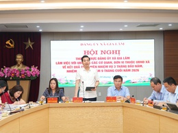 Đảng ủy xã Gia Lâm làm việc với UBND xã về kết quả thực hiện nhiệm vụ quý I, triển khai nhiệm vụ trọng tâm 9 tháng cuối năm 2026