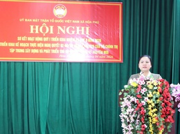 Uỷ ban MTTQ xã Hòa Phú:  Tổ chức Hội nghị sơ kết công tác Mặt trận quý I năm 2026, triển khai nhiều nhiệm vụ trọng tâm
