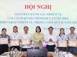 UBND xã Quảng Bị: tổ chức Hội nghị giao ban đánh giá nhiệm vụ cải cách hành chính quý I năm 2026; triển khai nhiệm vụ trọng tâm quý II năm 2026