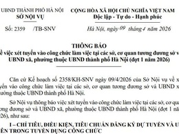 UBND xã Hòa Lạc thông báo về việc xét tuyển vào công chức làm việc tại các sở, cơ quan tương đương sở và UBND xã, phường thuộc UBND thành phố Hà Nội (đợt 1 năm 2026)!