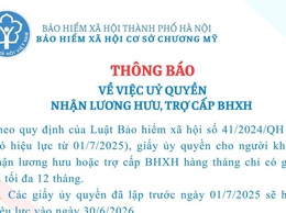 Thông báo về việc ủy quyền nhận lương hưu, trợ cấp BHXH