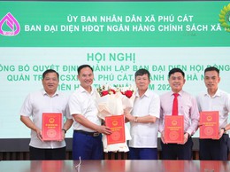 Phú Cát công bố quyết định thành lập Ban đại diện HĐQT Ngân hàng Chính sách xã hội xã, triển khai phiên họp thứ Nhất năm 2026