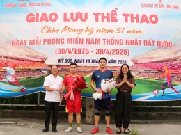 Giao lưu bóng đá thắt chặt tình đoàn kết lương – giáo tại xã Mỹ Đức