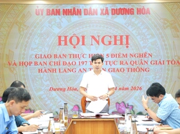 UBND xã Dương Hoà tổ chức hội nghị giao ban thực hiện 5 điểm nghẽn 