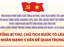 TỔNG BÍ THƯ, CHỦ TỊCH NƯỚC TÔ LÂM NHẤN MẠNH 5 VẤN ĐỀ QUAN TRỌNG TẠI HỘI NGHỊ TOÀN QUỐC NGHIÊN CỨU, HỌC TẬP, QUÁN TRIỆT VÀ TRIỂN KHAI THỰC HIỆN NGHỊ QUYẾT HỘI NGHỊ TRUNG ƯƠNG 2