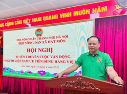 Hội Nông dân xã Hát Môn tổ chức hội nghị tuyên truyền cuộc vận động “Người Việt Nam ưu tiên dùng hàng Việt Nam” năm 2026