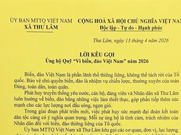 XÃ THƯ LÂM KÊU GỌI ỦNG HỘ QUỸ “VÌ BIỂN, ĐẢO VIỆT NAM” NĂM 2026
