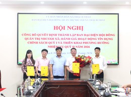 THẠCH THẤT: CÔNG BỐ QUYẾT ĐỊNH THÀNH LẬP BAN ĐẠI DIỆN HĐQT NGÂN HÀNG CHÍNH SÁCH XÃ HỘI, TRIỂN KHAI NHIỆM VỤ QUÝ II NĂM 2026