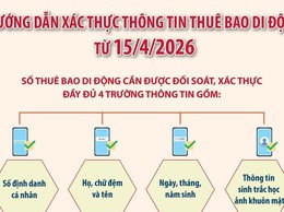 Hướng dẫn xác thực thông tin thuê bao di động từ 15/4/2026