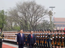 Toàn cảnh Lễ đón Tổng Bí thư, Chủ tịch nước Tô Lâm thăm cấp Nhà nước đến Trung Quốc