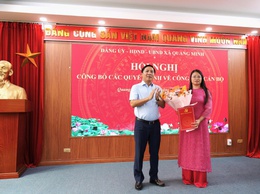 Đảng ủy xã Quang Minh tổ chức Hội nghị công bố các quyết định của Ban Thường vụ Đảng ủy về công tác cán bộ