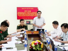 KIỂM TRA VIỆC TRIỂN KHAI NGHỊ QUYẾT TẠI CHI BỘ BAN CHỈ HUY QUÂN SỰ XÃ ỨNG HOÀ.