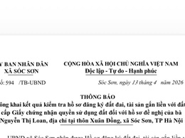 Thông báo công khai Giấy chứng nhận quyền sử dụng đất của Bà Nguyễn Thị Loan