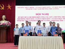 Phường Phú Lương tổ chức ký kết quy chế phối hợp công tác giữa Thường trực HĐND-UBND-UB MTTQ VN phường, nhiệm kỳ 2026 - 2031