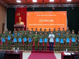 Xã Thanh Oai ra mắt 28 đội dân phòng đảm bảo an toàn PCCC &CNCH tại các thôn, TDP