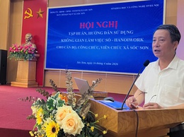 XÃ SÓC SƠN TẬP HUẤN TRIỂN KHAI KHÔNG GIAN LÀM VIỆC SỐ HANOIWORK, THÚC ĐẨY CHUYỂN ĐỔI SỐ Ở CƠ SỞ