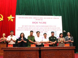 Hòa Lạc ký kết chương trình phối hợp công tác tuyên giáo, dân vận giai đoạn 2026–2030