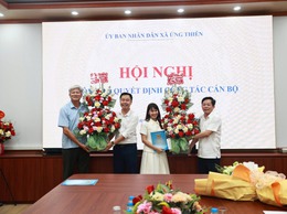 UBND xã Ứng Thiên công bố quyết định bổ nhiệm cán bộ lãnh đạo, quản lý