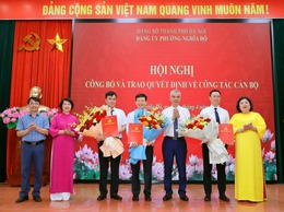 Phường Nghĩa Đô trao quyết định bổ nhiệm cán bộ lãnh đạo