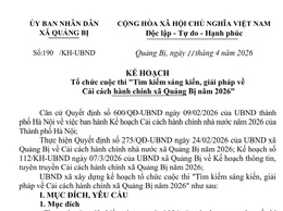 Quảng Bị phát động cuộc thi “tìm kiếm sáng kiến, giải pháp cải cách hành chính năm 2026