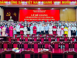 121 học viên hoàn thành lớp bồi dưỡng lý luận chính trị dành cho đảng viên mới khóa II/2026