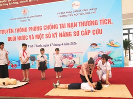 XÃ VĨNH THANH TỔ CHỨC TRUYỀN THÔNG PHÒNG, CHỐNG TAI NẠN THƯƠNG TÍCH, ĐUỐI NƯỚC VÀ KỸ NĂNG SƠ CẤP CỨU