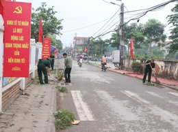 Hội Cựu chiến binh xã Phú Nghĩa tổ chức vệ sinh môi trường “sáng – xanh – sạch – đẹp”