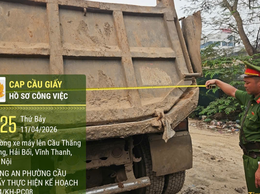 Công an phường Cầu giấy tăng cường rà soát phương tiện ôtô tải tự đổ, xe sơ mi rơ moóc tự đổ