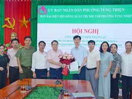 Thành lập Ban đai diện HĐQT ngân hàng chính sách xã hội phường Tùng Thiện 