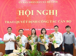 UBND xã Mê Linh tổ chức Hội nghị trao quyết định công tác cán bộ