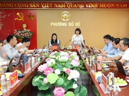 Phòng nghiệp vụ III - Uỷ ban Kiểm tra Thành uỷ làm việc với Đảng uỷ phường Bồ Đề về kết quả thực hiện nhiệm vụ Quý I/2026.