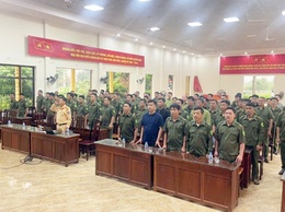 Công an xã Trần Phú tổ chức tập huấn kỹ năng điều khiển, phân luồng giao thông.