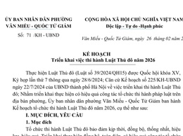 UBND PHƯỜNG VĂN MIẾU – QUỐC TỬ GIÁM ĐẨY MẠNH TUYÊN TRUYỀN, THI ĐUA TRIỂN KHAI THI HÀNH LUẬT THỦ ĐÔ (SỬA ĐỔI)