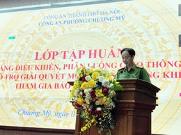 Công an phường Chương Mỹ tập huấn kỹ năng bảo đảm trật tự, an toàn giao thông cho lực lượng cơ sở