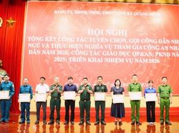 Xã Quang Minh tổng kết công tác tuyển chọn, gọi công dân nhập ngũ năm 2026 và triển khai nhiệm vụ năm 2027