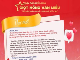 PHƯỜNG VĂN MIẾU – QUỐC TỬ GIÁM TỔ CHỨC NGÀY HỘI HIẾN MÁU “GIỌT HỒNG VĂN MIẾU” NĂM 2026