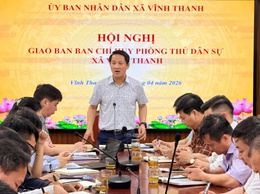 XÃ VĨNH THANH TỔ CHỨC HỘI NGHỊ GIAO BAN BAN CHỈ HUY PHÒNG THỦ DÂN SỰ NĂM 2026