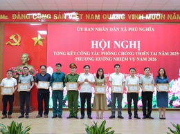 Xã Phú Nghĩa tổng kết công tác phòng, chống thiên tai năm 2025; triển khai phương án phòng, chống thiên tai năm 2026