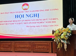 UB MTTQ VN phường Phú Lương sơ kết công tác Quý I/2026: Phát động ủng hộ quỹ 