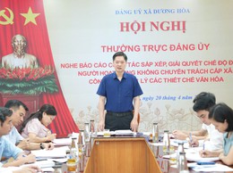 Thường trực Đảng uỷ xã nghe báo cáo một số nội dung trọng tâm