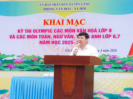 YÊN LÃNG KHAI MẠC KỲ THI OLYMPIC CÁC MÔN VĂN HÓA CẤP XÃ 