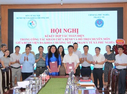 Ký kết hợp tác toàn diện giữa Trạm y tế xã Phú Nghĩa và Bệnh viện đa khoa Chương Mỹ nâng cao chất lượng y tế cơ sở