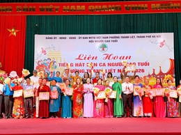 Sôi nổi Liên hoan “Tiếng hát dân ca Người cao tuổi” phường Thanh Liệt năm 2026