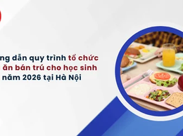 INFOGRAPHIC: 10 bước trong quy trình tổ chức bữa ăn bán trú tại các trường học của Hà Nội