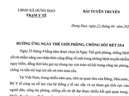 HƯỞNG ỨNG NGÀY THẾ GIỚI PHÒNG, CHỐNG SỐT RÉT 25/4