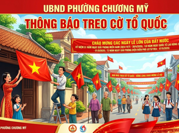 Thông báo treo cờ Tổ quốc chào mừng kỷ niệm 51 năm Ngày Giải phóng miền Nam thống nhất đất nước 30/4; 140 năm ngày Quốc tế lao động 01/5; 72 năm Ngày Giải phóng Điện Biên Phủ 07/5