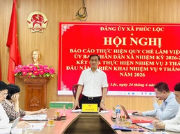 Ban Thường vụ Đảng ủy xã làm việc với UBND xã về quy chế và nhiệm vụ phát triển kinh tế - xã hội năm 2026