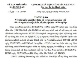 Thông báo
Về việc triển khai thực hiện hỗ trợ đóng bảo hiểm y tế đối với người dân tộc thiểu số trên địa bàn xã Hưng Đạo